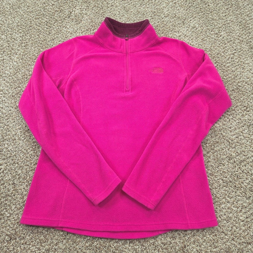 The North Face Fuchsia Pink 1/4 Zip Polartec Fleece Sweatshirt Jacket Size Small